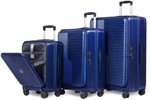 Amazon.com | Merax Luggage Sets 3 Piece,Front Open PC Hardshell